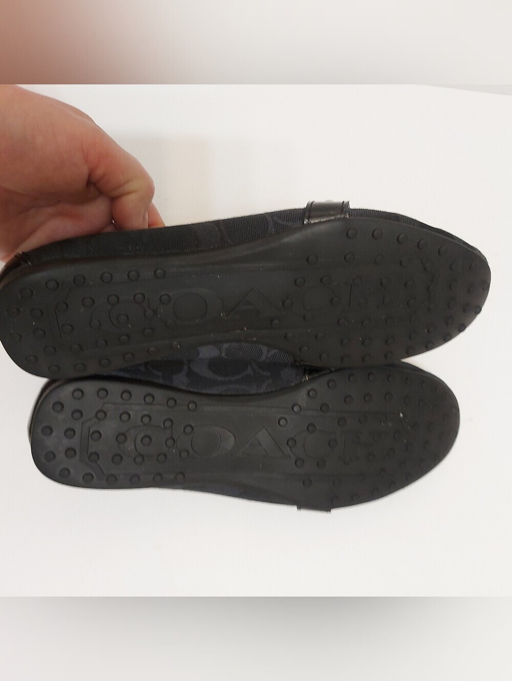 Coach Black Signature Jacquard Loafers with Silver Hardware - Picture 7 of 8